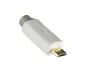 Preview: USB HQ cable, A to micro B plug, gold-plated plug, white, DINIC box with Euro hole, 1m